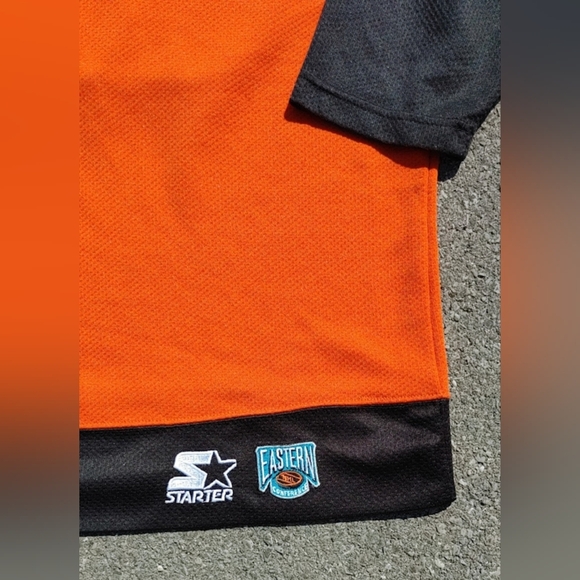 Vtg 90s Starter NHL Philadelphia Flyers Youth Kids Long Sleeve Mesh Hockey Jerse - Picture 3 of 10